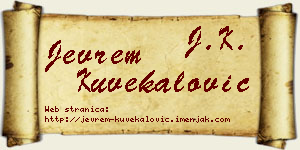Jevrem Kuvekalović vizit kartica